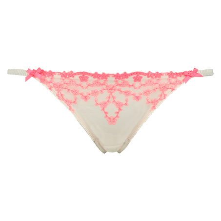 Thong Embroidered, White