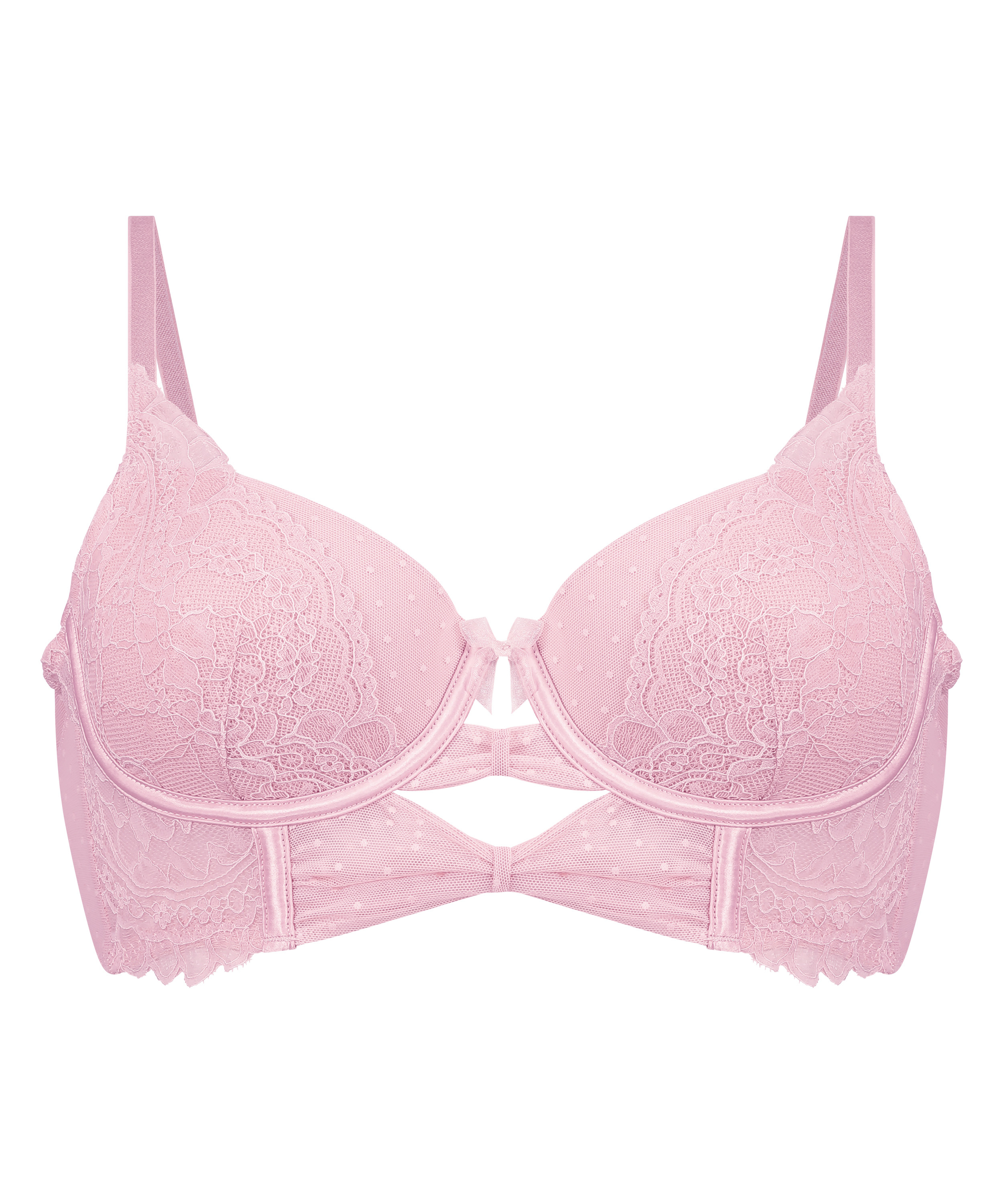 Juliette Padded Longline Underwired Bra, Pink, main