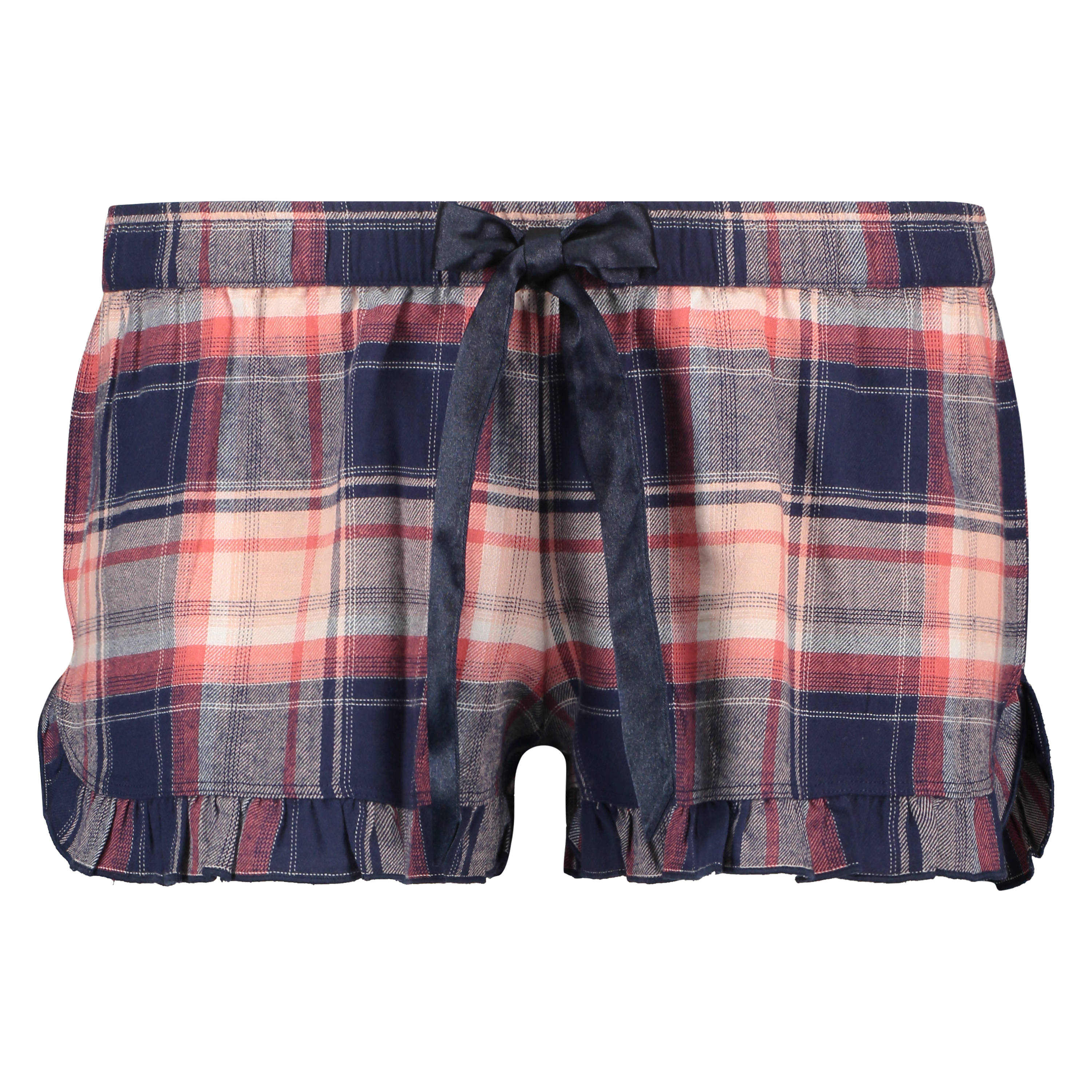 Checked Twill Shorts, Blue, main