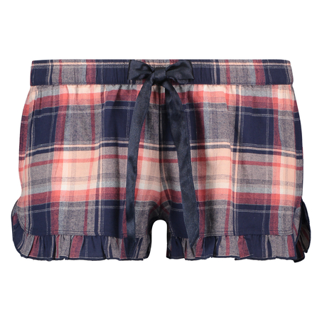 Checked Twill Shorts, Blue