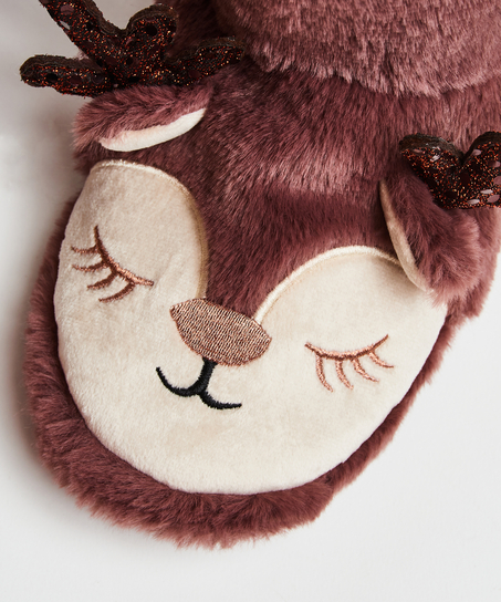 Reindeer Slippers, Purple