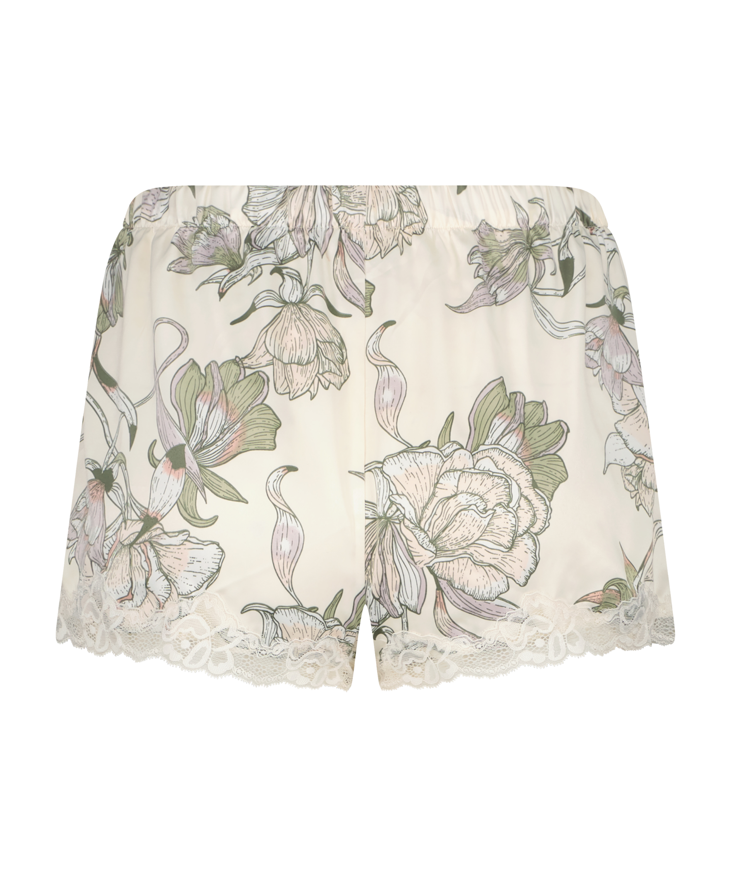Satin pyjama shorts, White, main