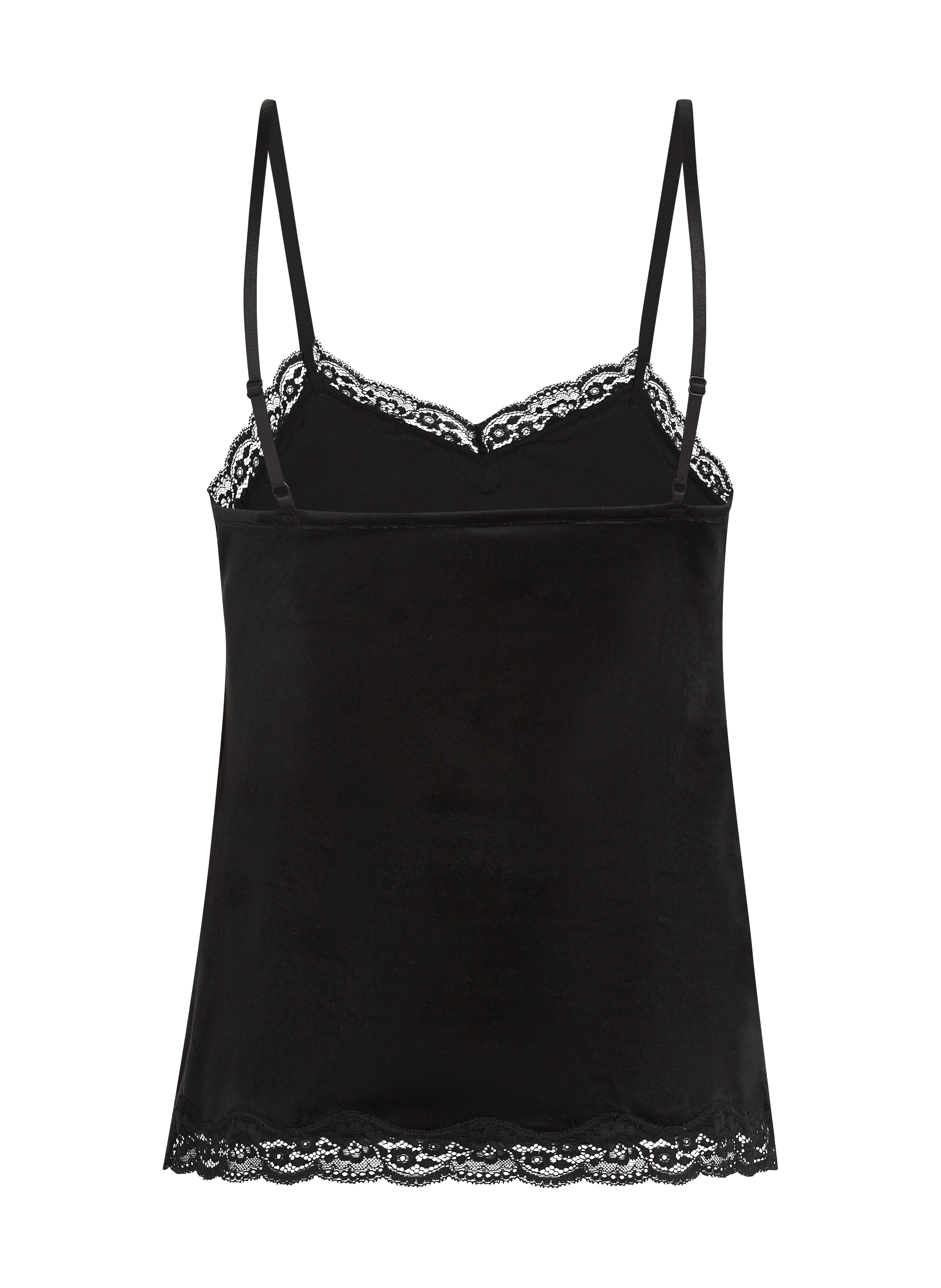Velours Lace Cami Top, Black, main