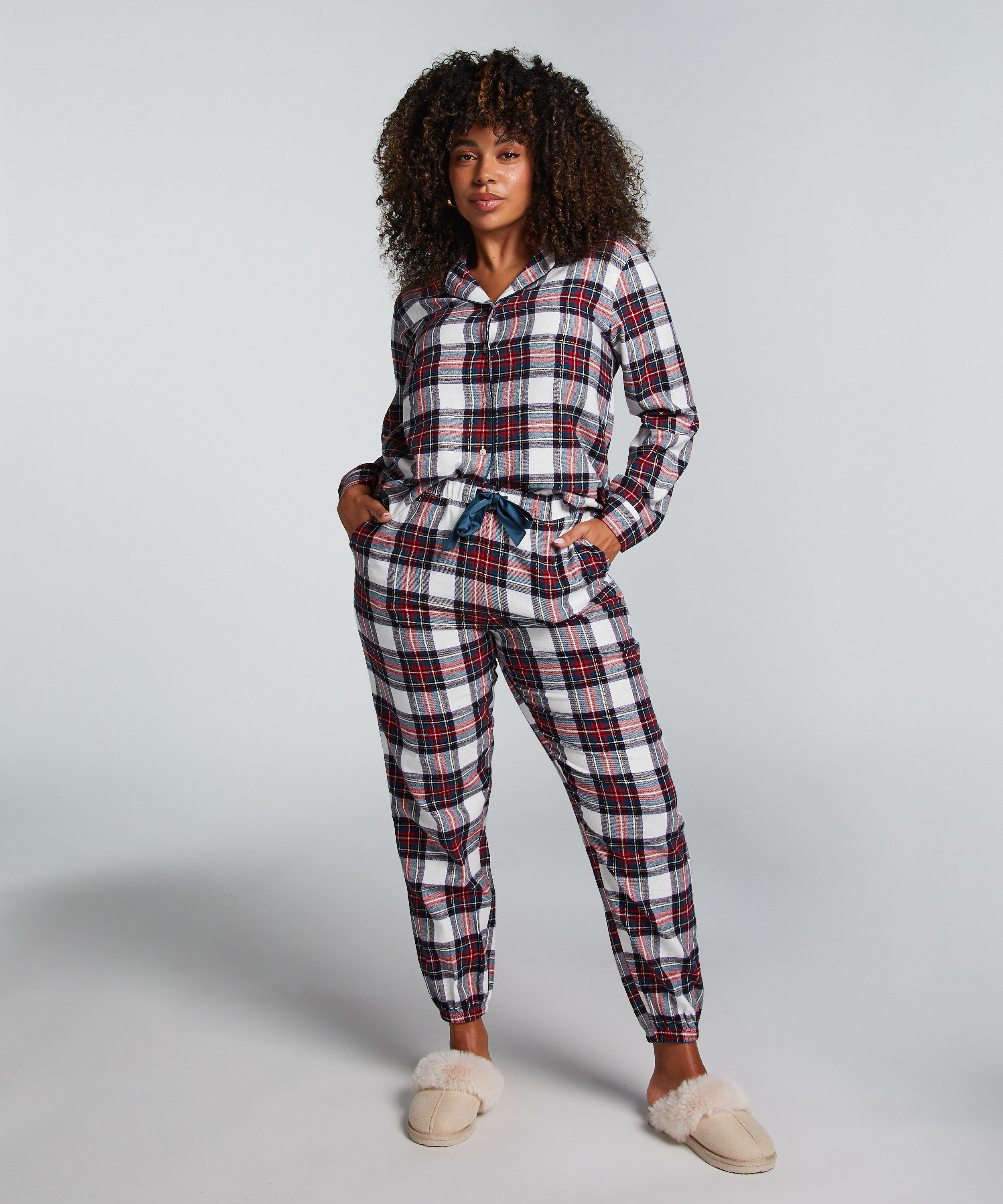 Twill pyjama set, White