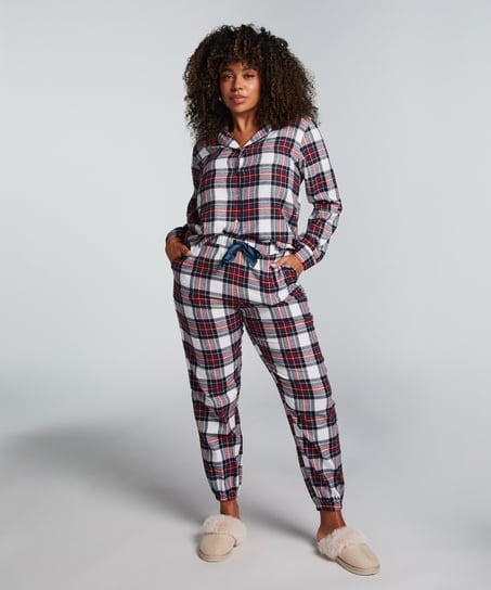 Twill pyjama set, White