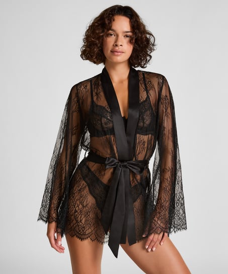 Kimono Allover Lace, Black