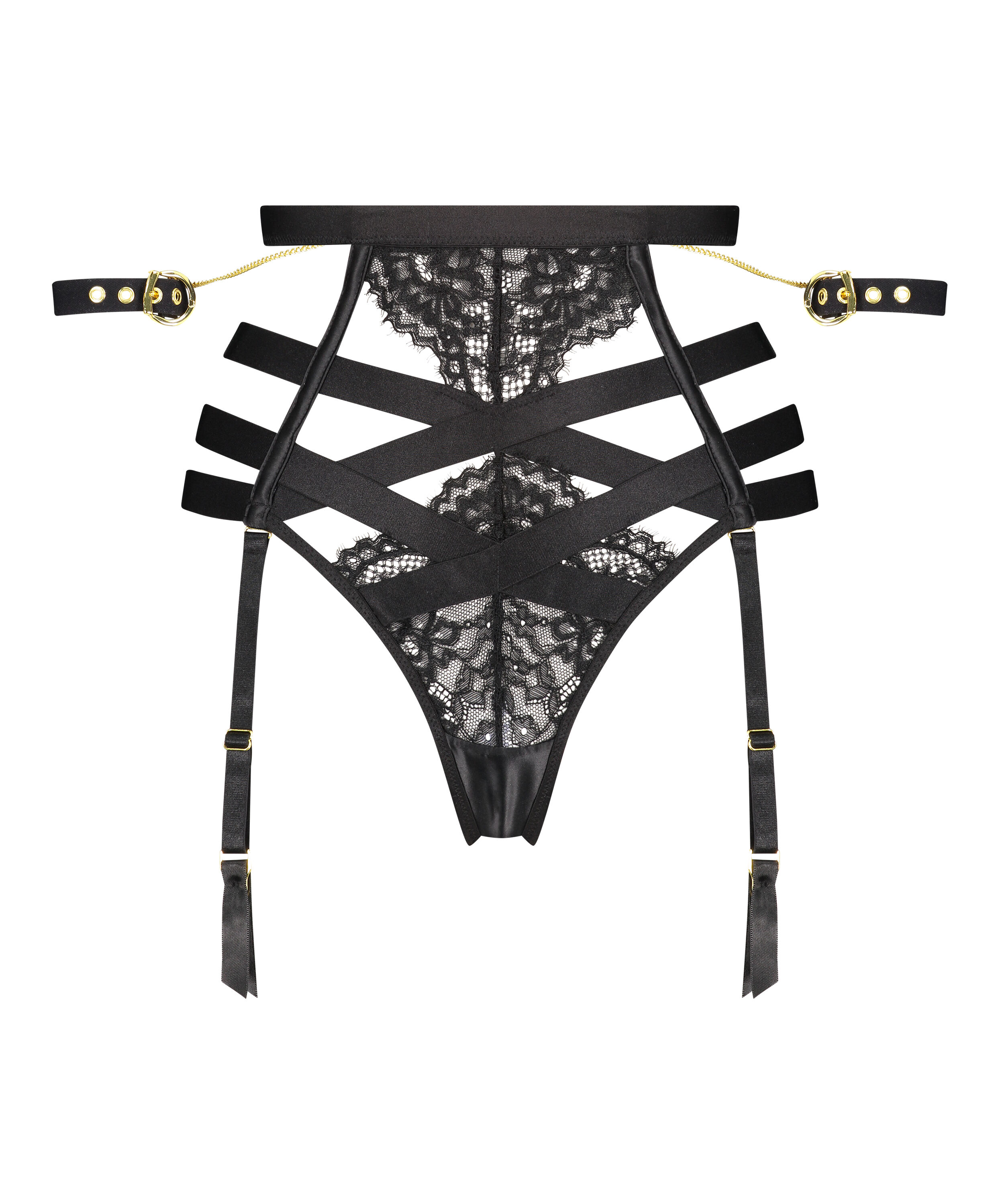 Ivy high waist thong, Black