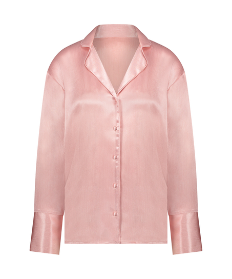 Satin Long-Sleeved Jacket, Pink