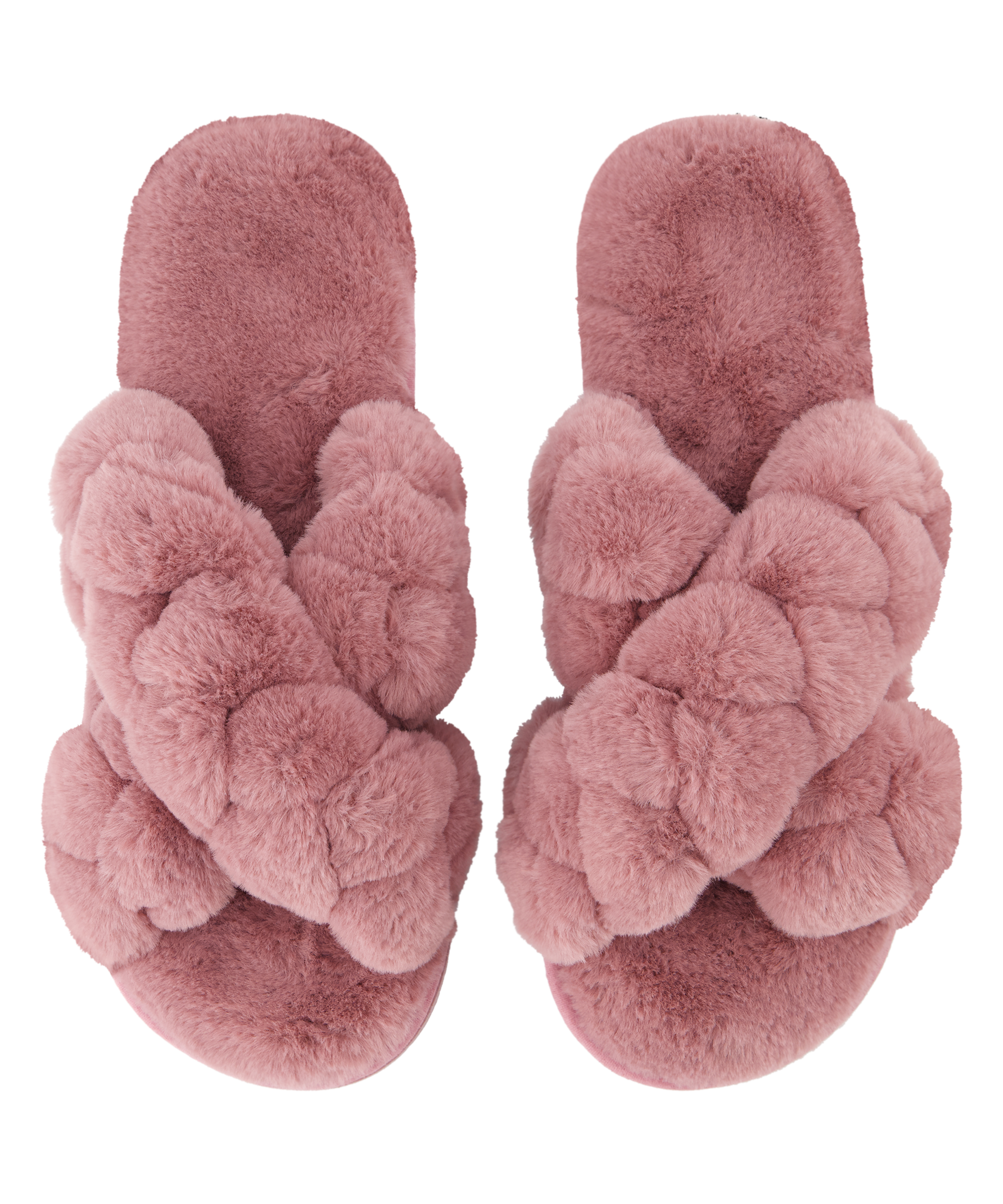 Fake Fur Sliders, Pink, main