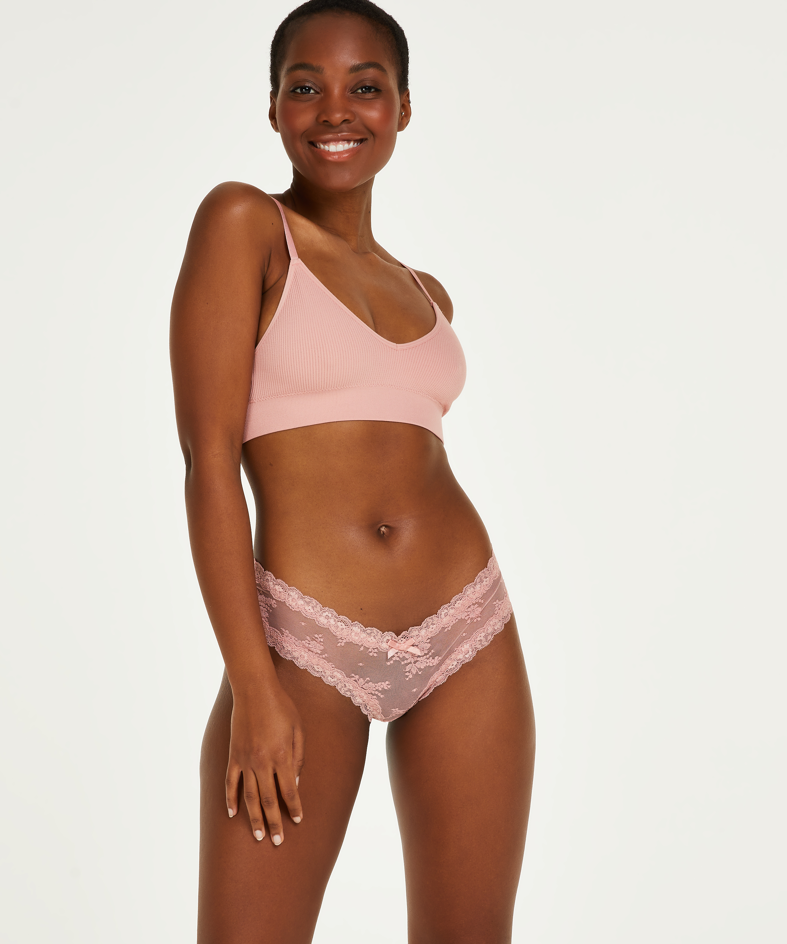 V-shape Mesh Brazilian, Pink, main