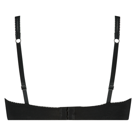 Secret Lace cotton padded underwired bra, Black