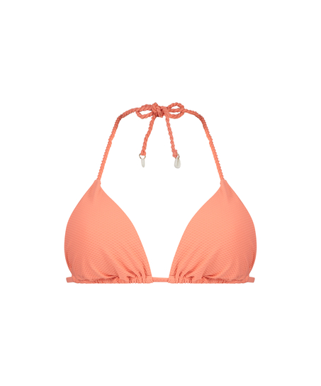 Peachy Triangle Bikini Top, Orange