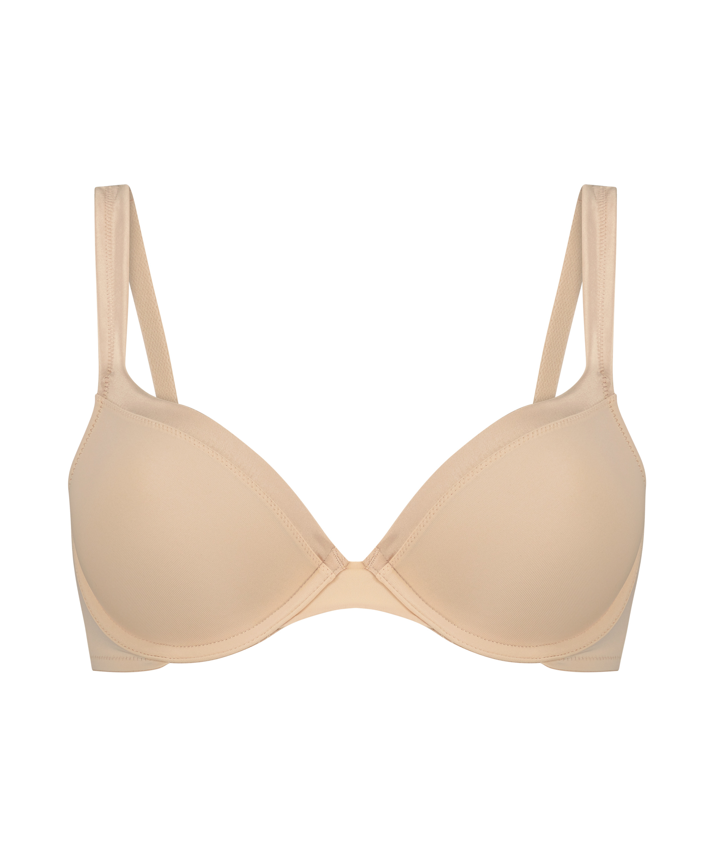 Padded Underwired Bra Satin Fleece, Beige, main