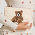 Bear Beaded Pouch, Beige