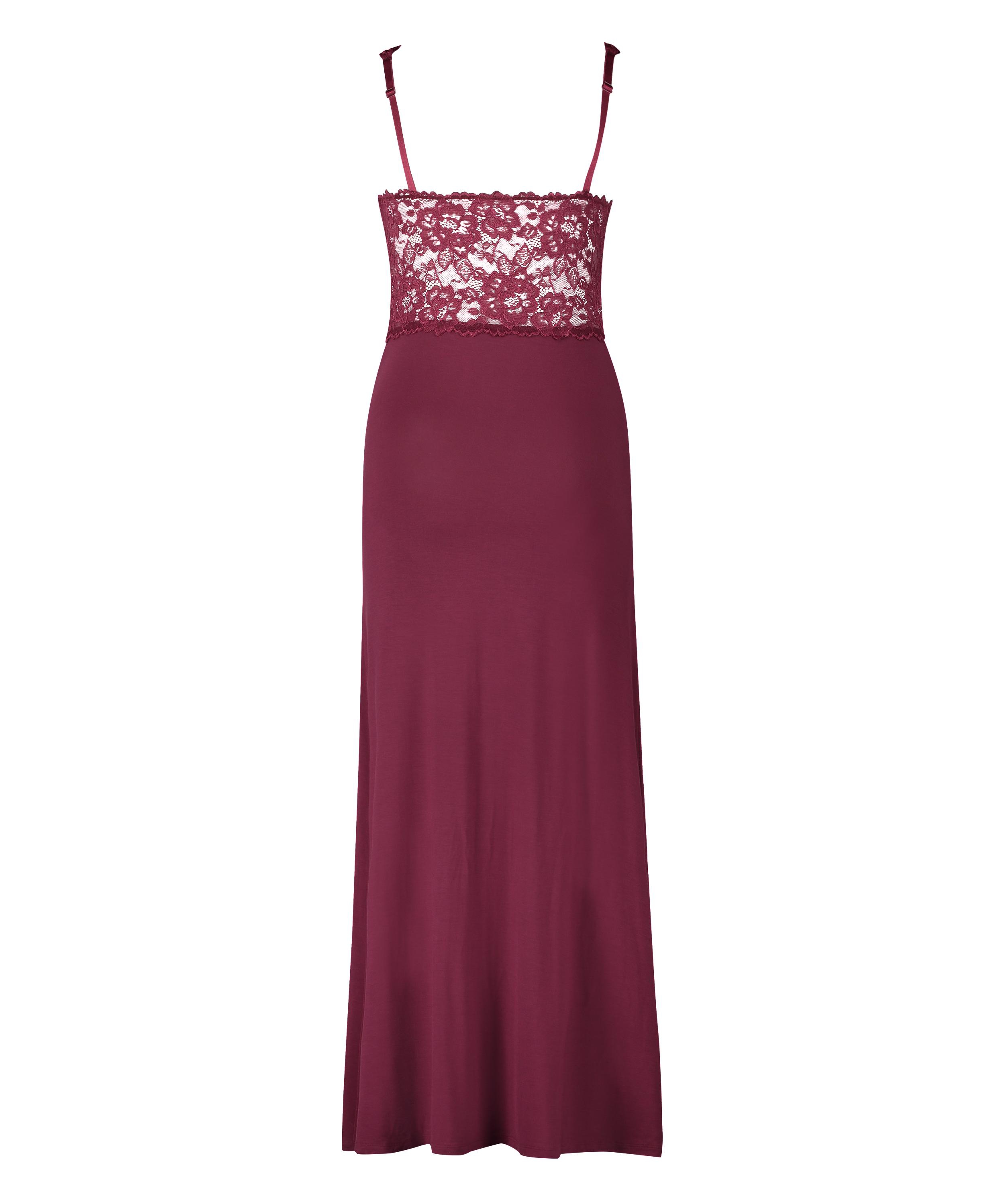 Nora Lace Long Slip Dress, Purple, main