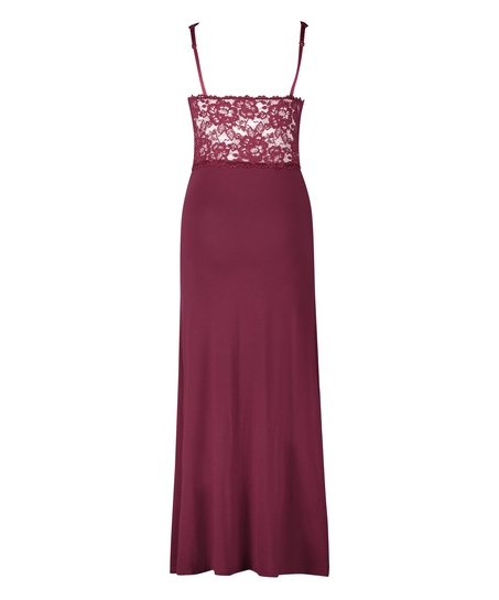 Nora Lace Long Slip Dress, Purple