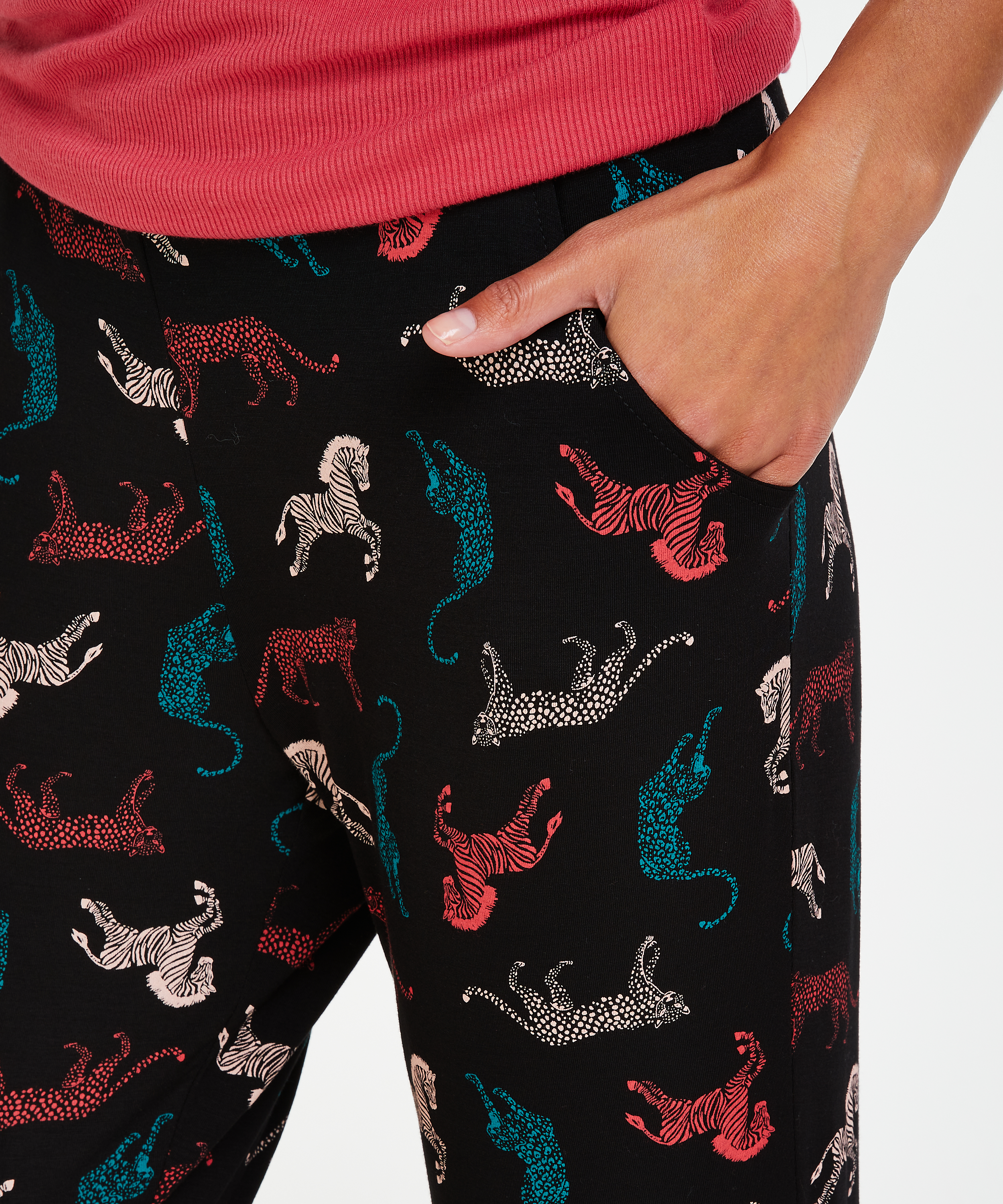 Petite Jersey pyjama pants, Black, main