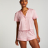Satin Short-Sleeved Jacket, Pink