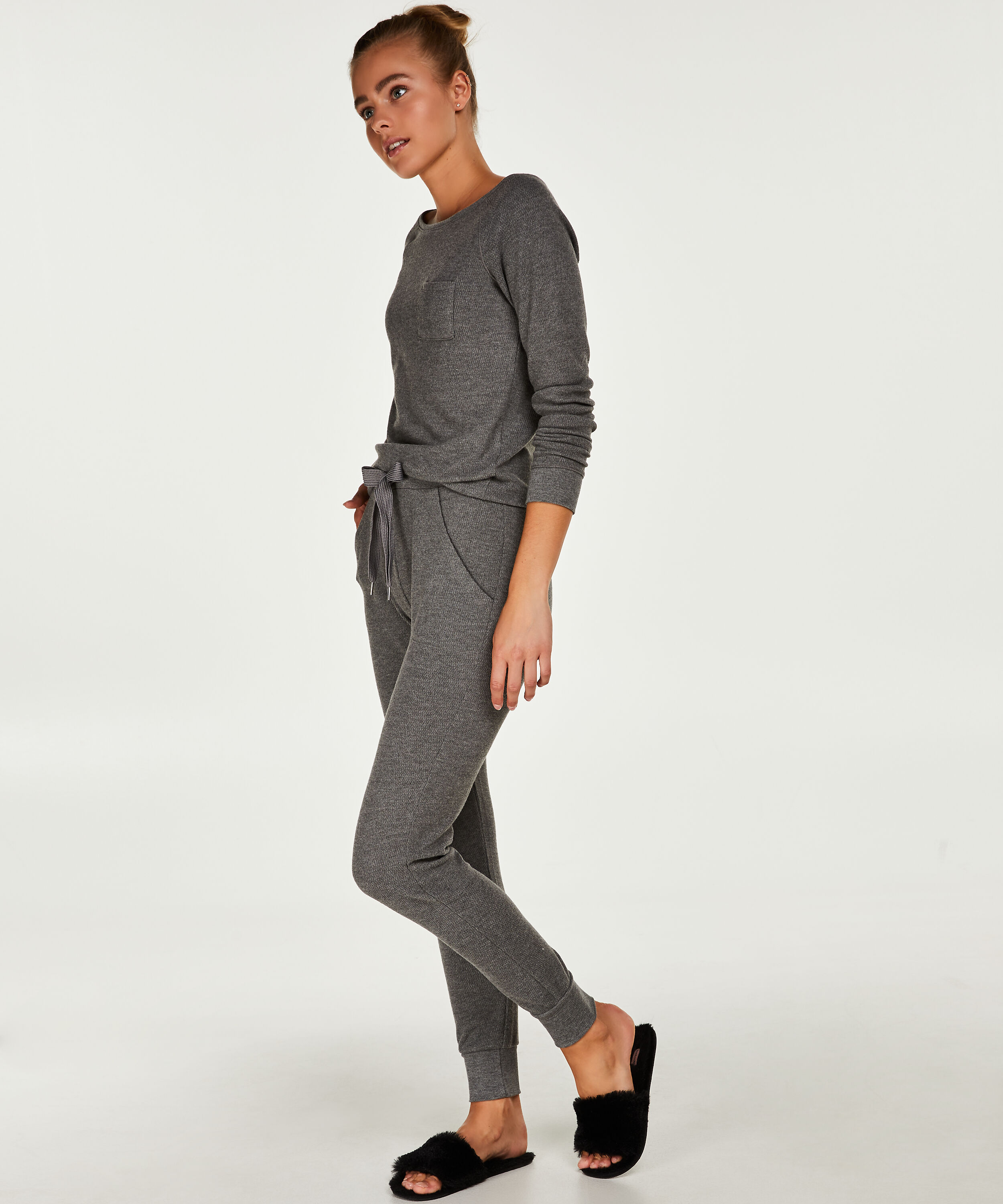 Waffle pyjama set, Grey