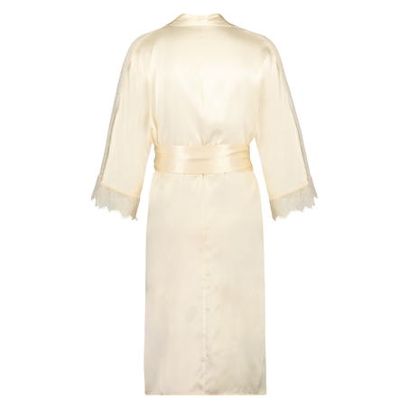 Silk Lace Kimono, Beige