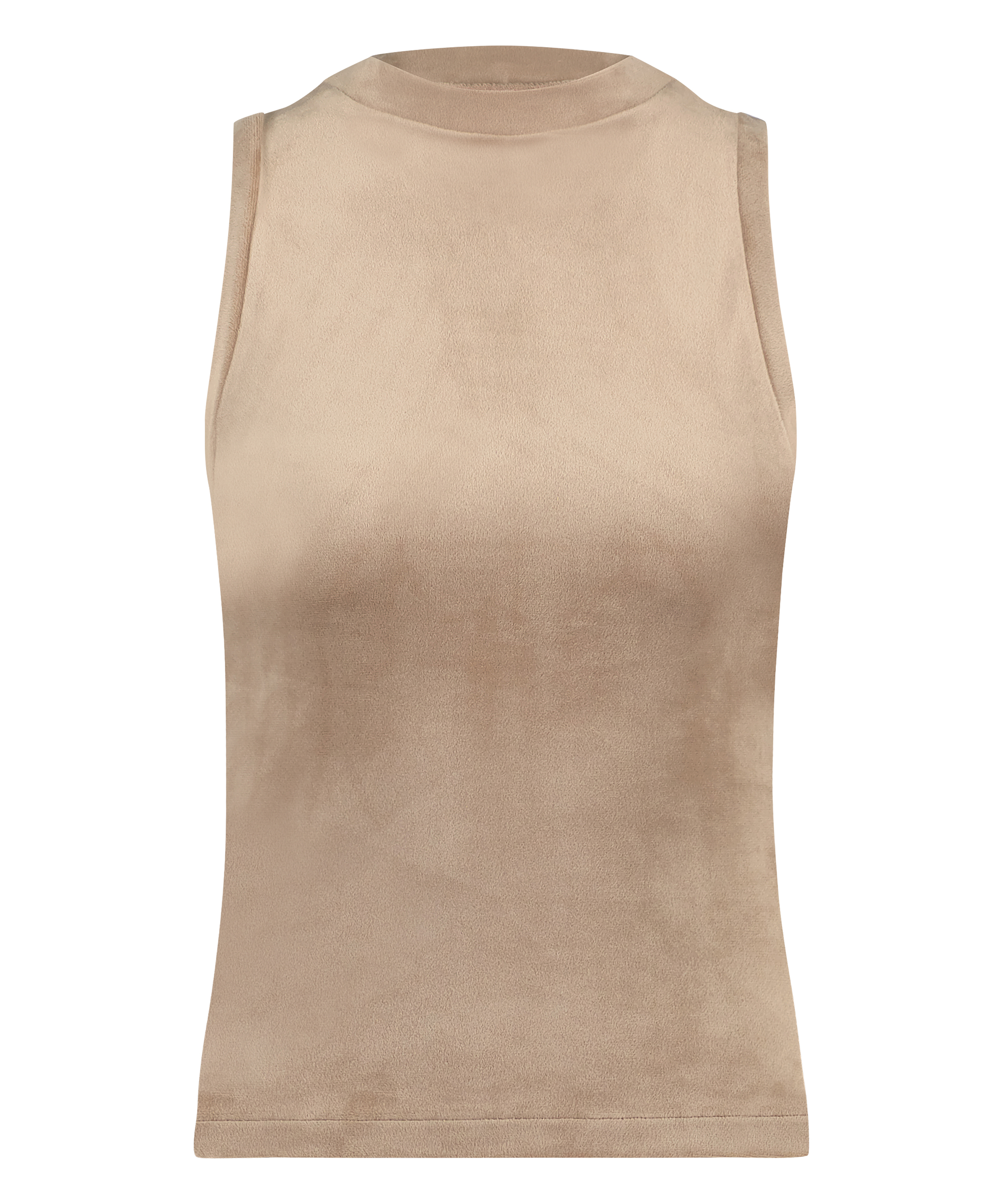 Velours Sleeveless Top, Brown, main