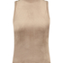 Velours Sleeveless Top, Brown