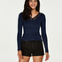Top V-neck long sleeves, Blue
