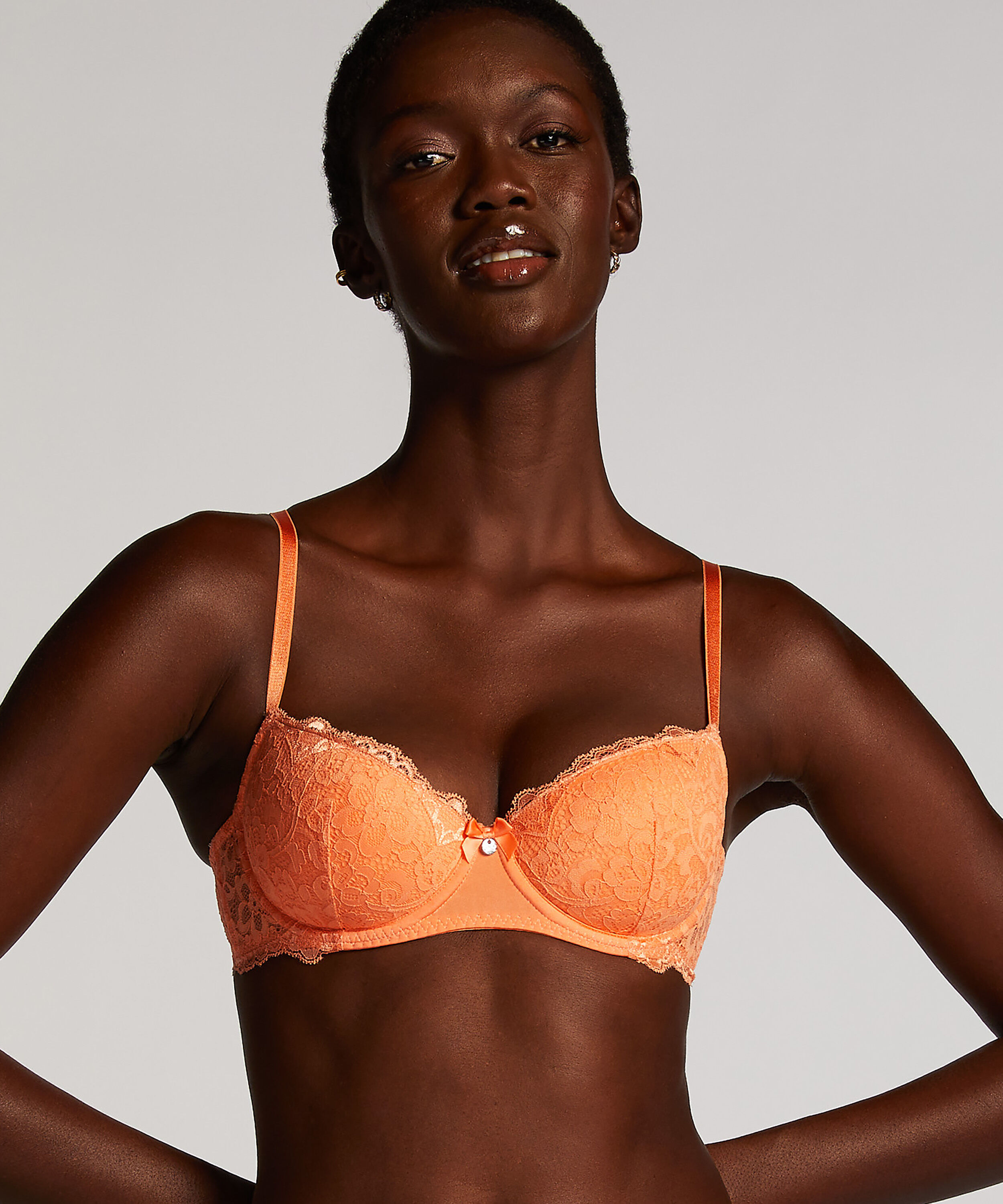 Marine Padded Underwired Bra, Orange
