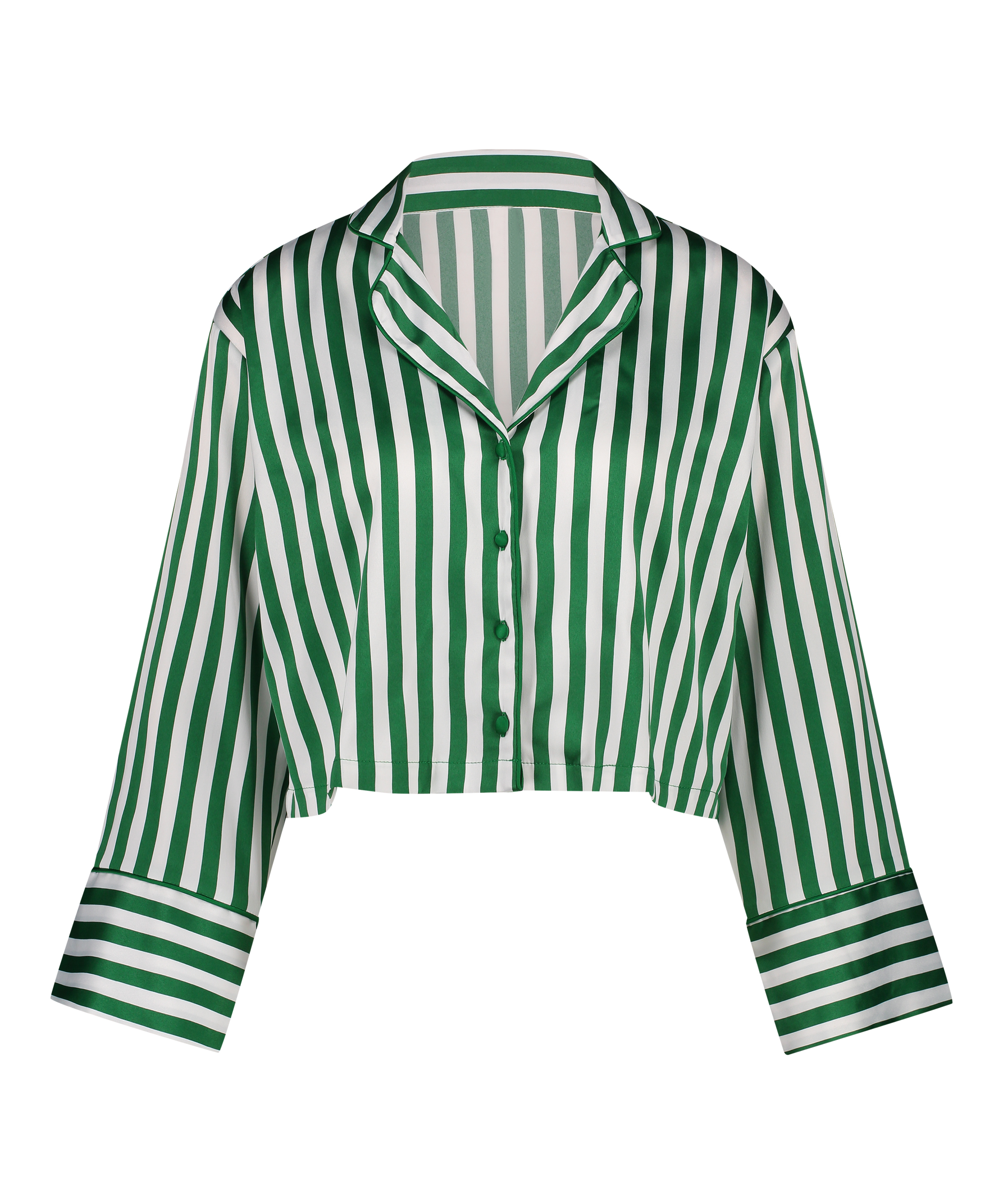 Satin Long-Sleeved Jacket, Green, main