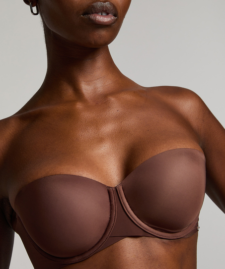 Jane Padded Underwired Strapless Bra, Brown
