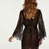 Mesh Lace Chiffon Kimono, Black