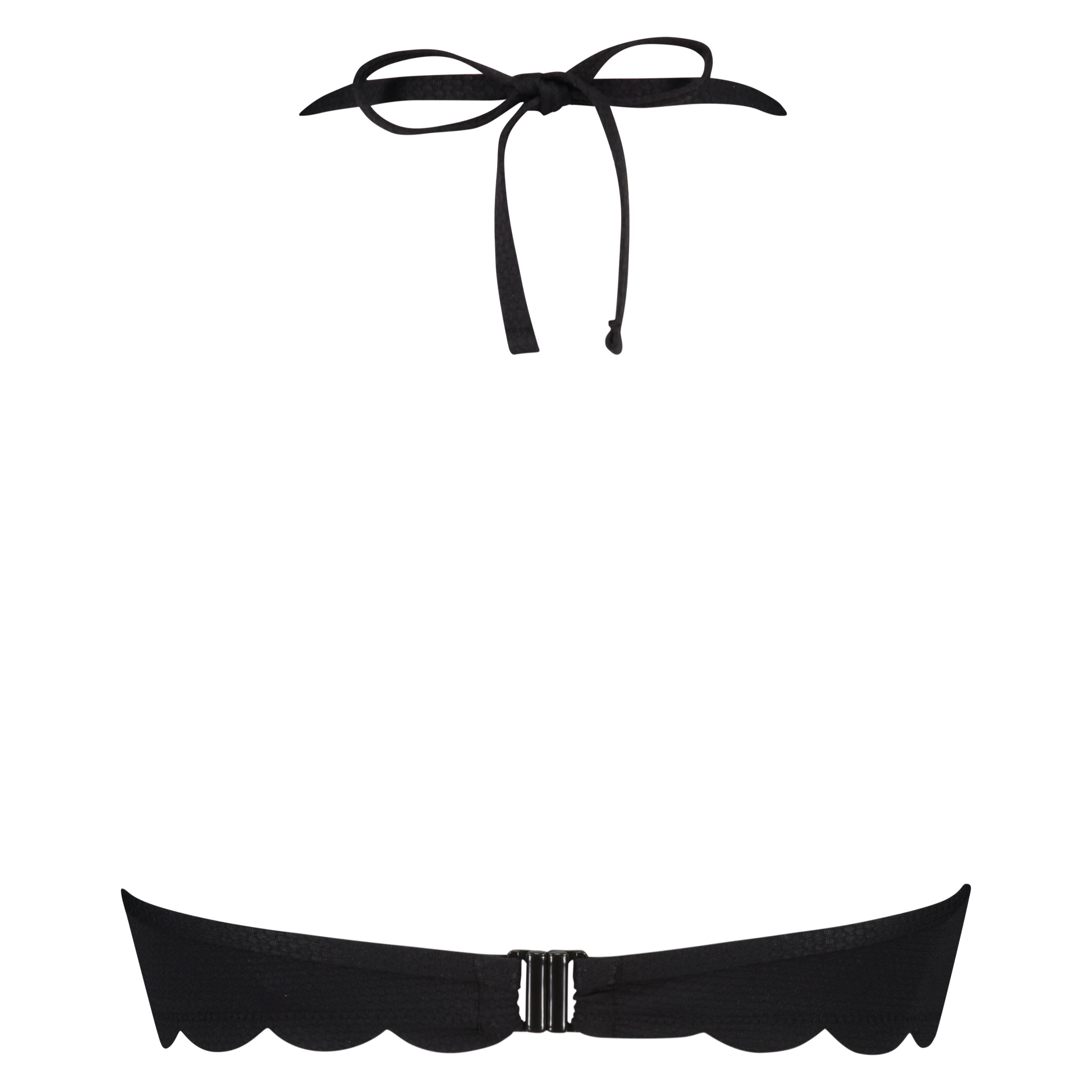 Scallop push-up underwired bikini top Cup A - E, Black, main