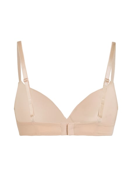 Plunge Padded Underwired Bra, Beige