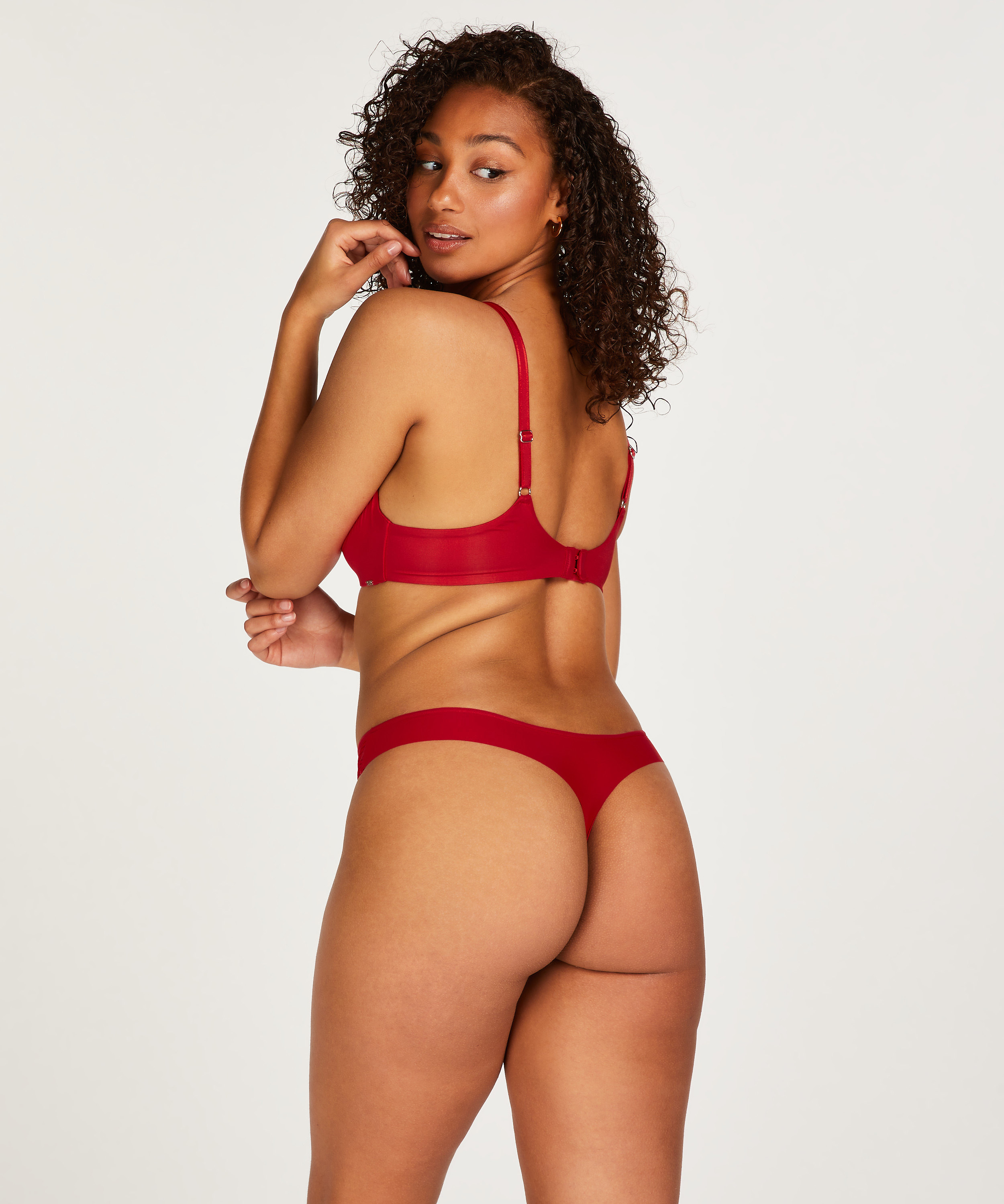 Invisible thong Stripe mesh, Red, main