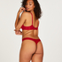 Invisible thong Stripe mesh, Red