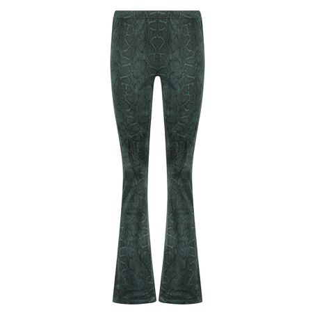 Flared Velvet Leggings, Green