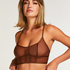 Sexy mesh longline bralette, Brown