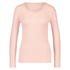 LS ribbed top R-neck, Pink
