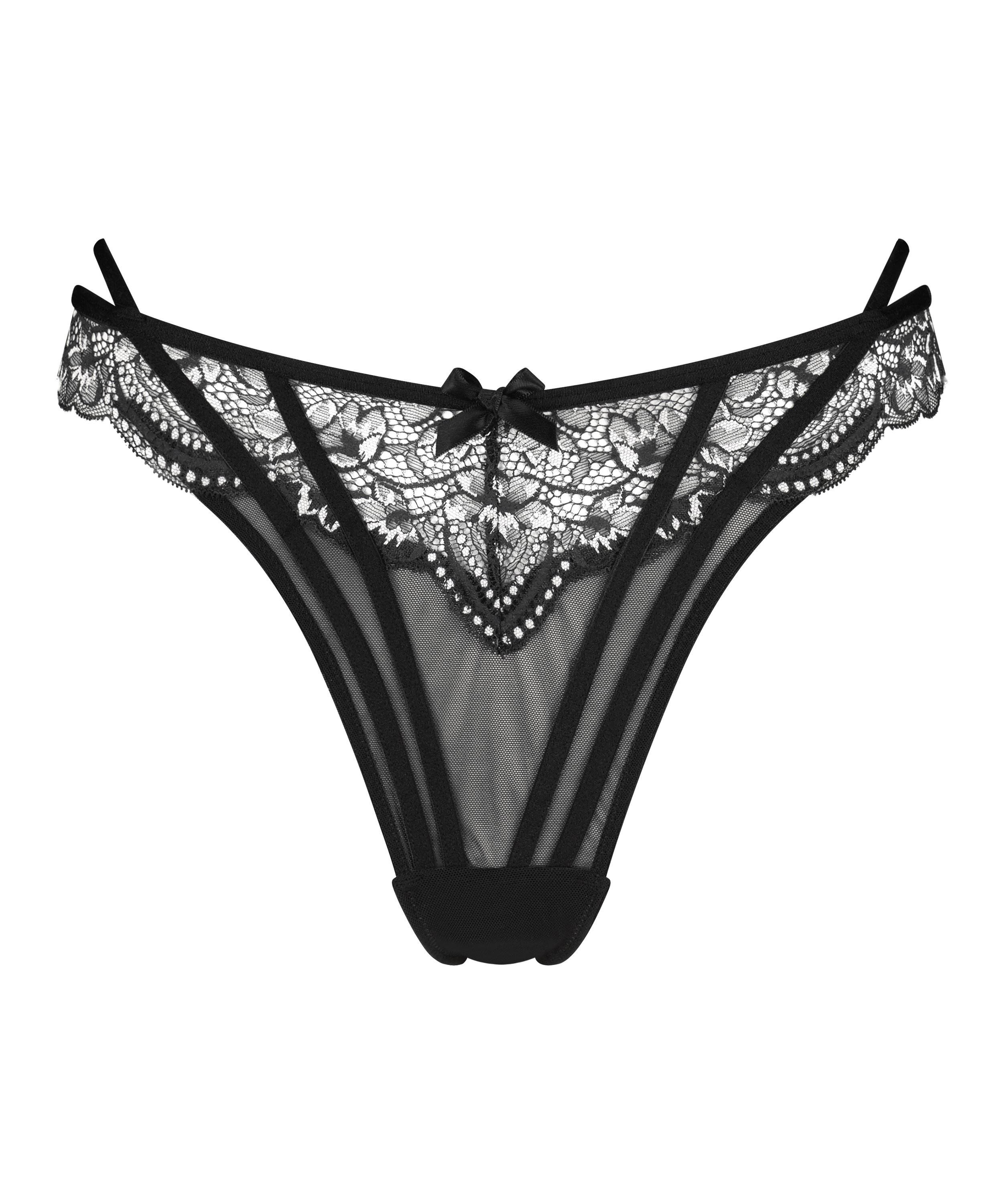 Kirsty High Leg Thong, Black, main