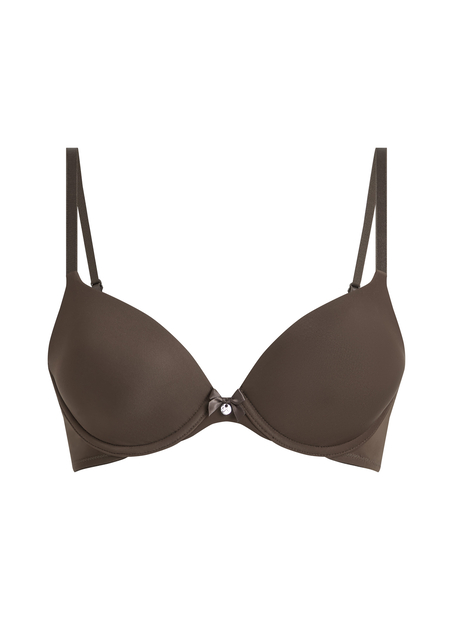 Plunge Padded Underwired Bra, Brown