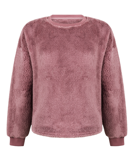 Longsleeved Top Fluffy Fleece, Pink