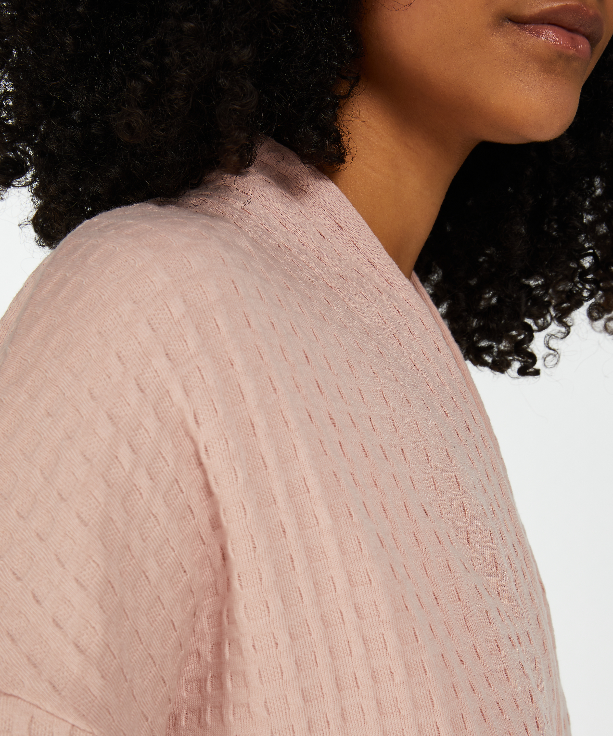 Waffle Bathrobe, Pink, main