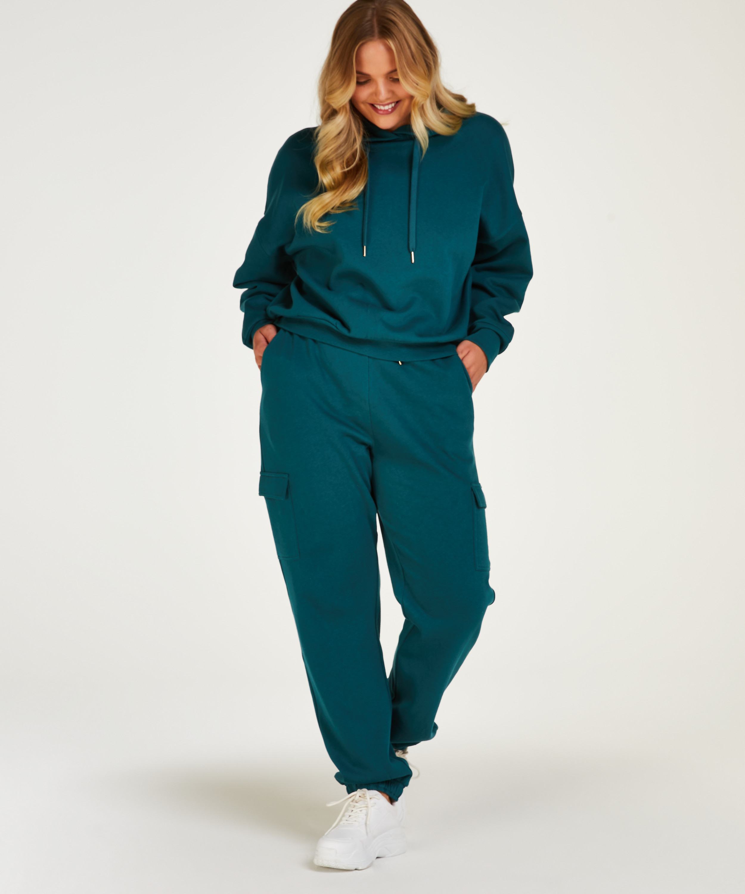 Longsleeved Hoodie, Blue, main