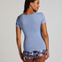 Henley Short Sleeved Pyjama Top, Blue