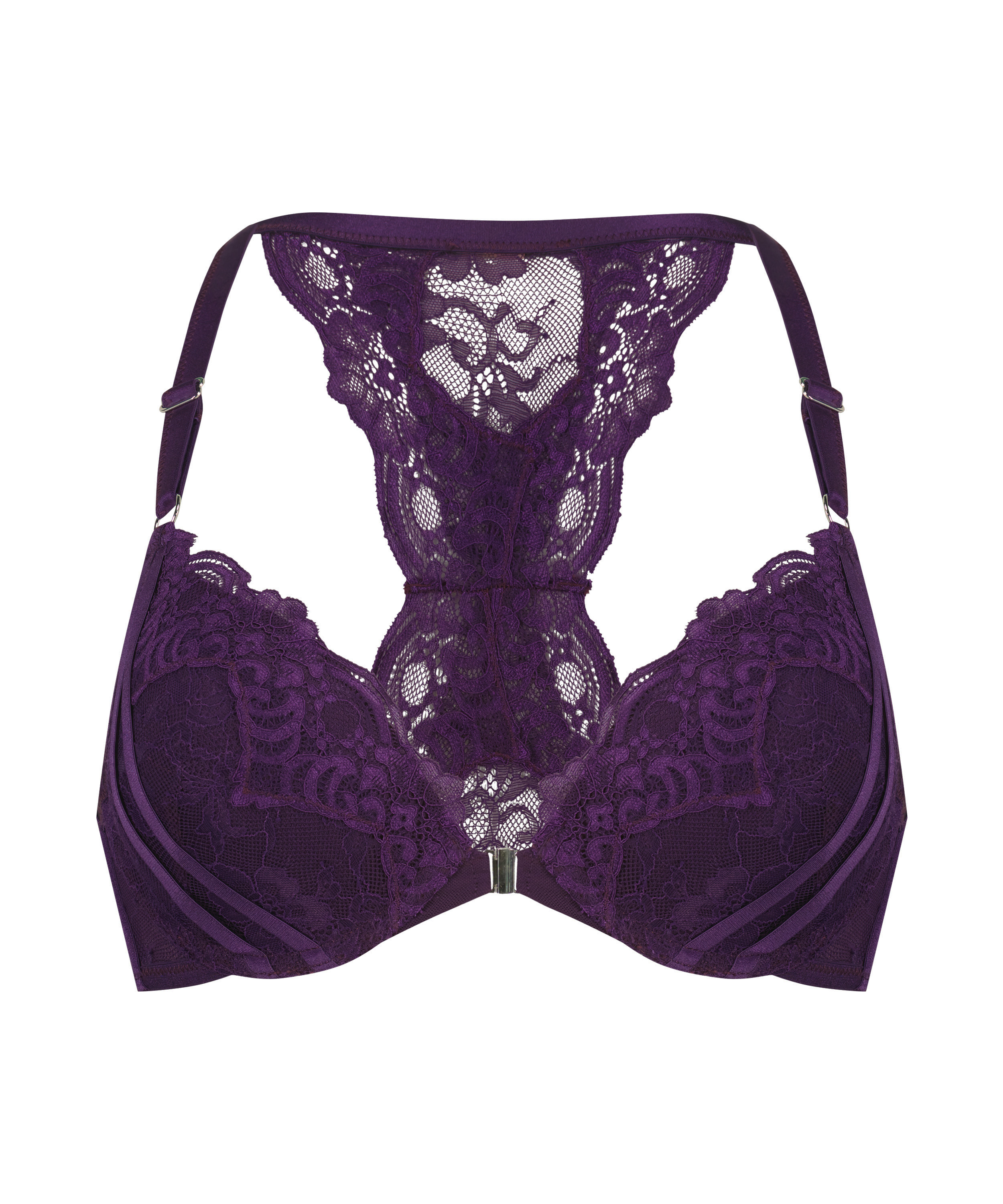 Sienna Padded Underwired Push-Up Bra, Purple, main