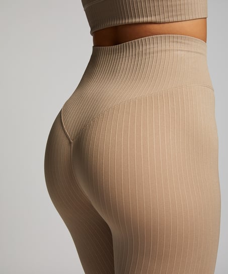 HKMX High waisted seamless sport legging, Beige