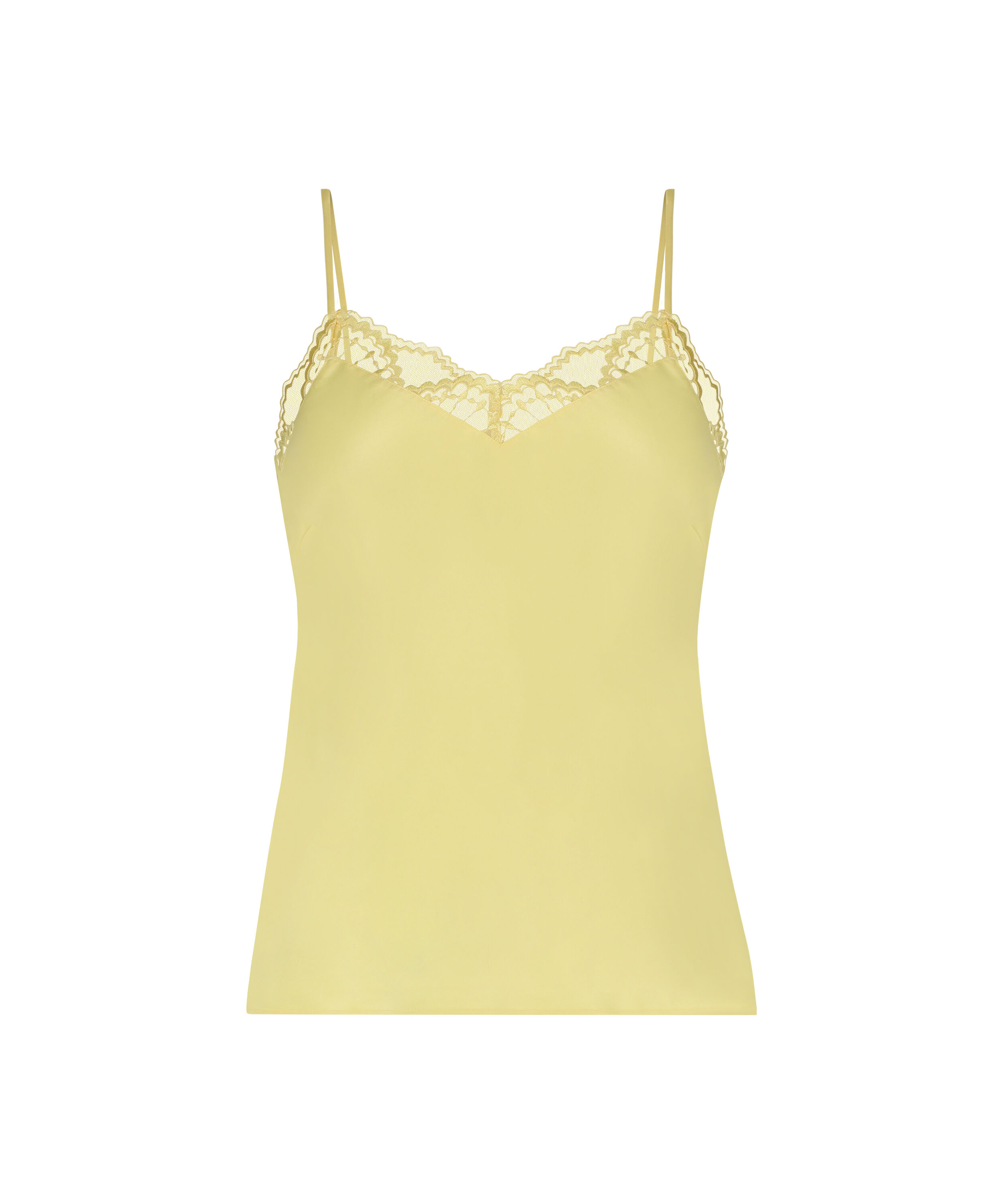 Satin Lace cami top, Yellow
