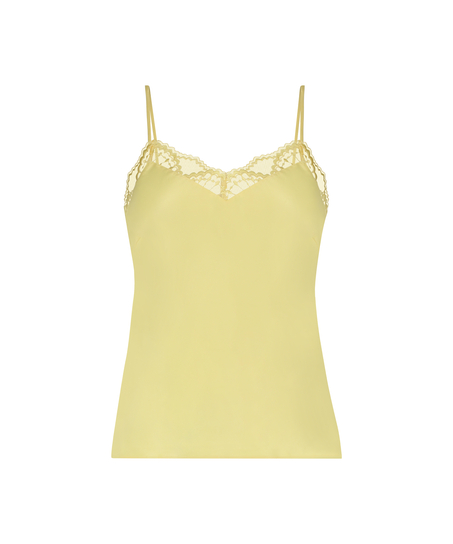 Satin Lace cami top, Yellow