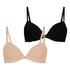 2-Pack Padded Underwired Bra, Beige