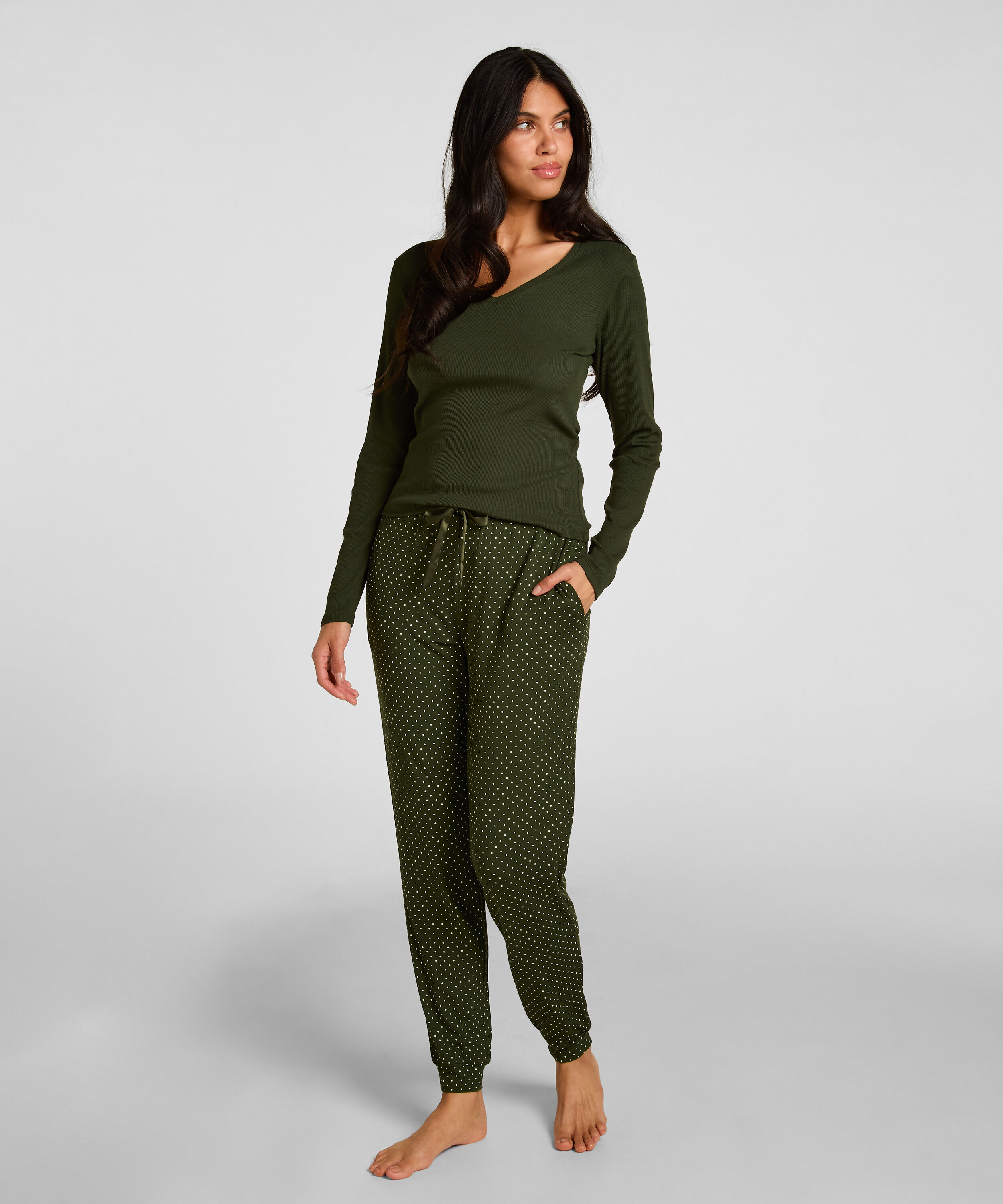 Jersey Pyjama Pants, Green
